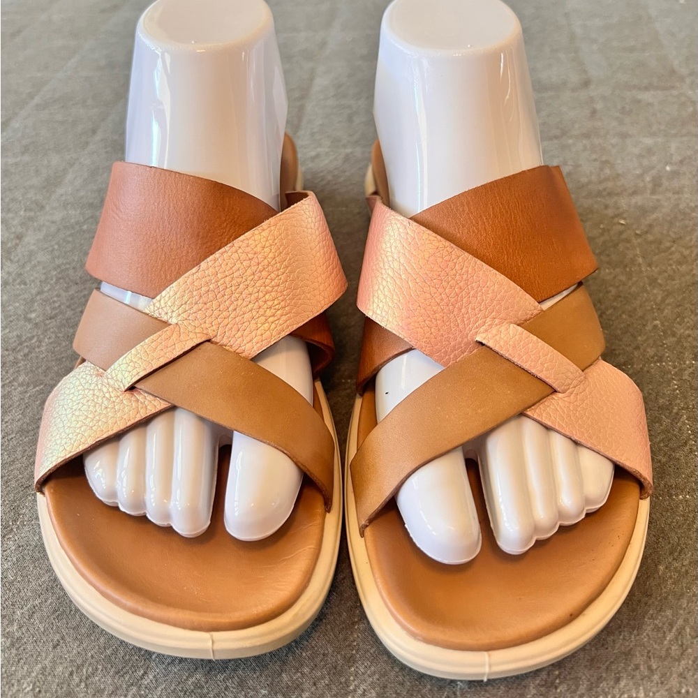 ECCO EU39 US 8-8.5 Kadin Sympil 2 Slide Sandals Orig $140